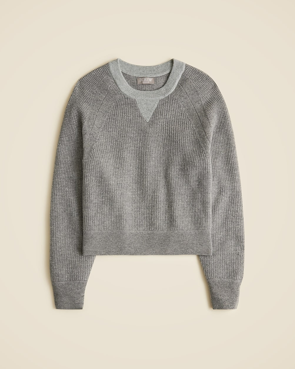 Cashmere waffle-stitch crewneck sweatshirt | J. Crew US