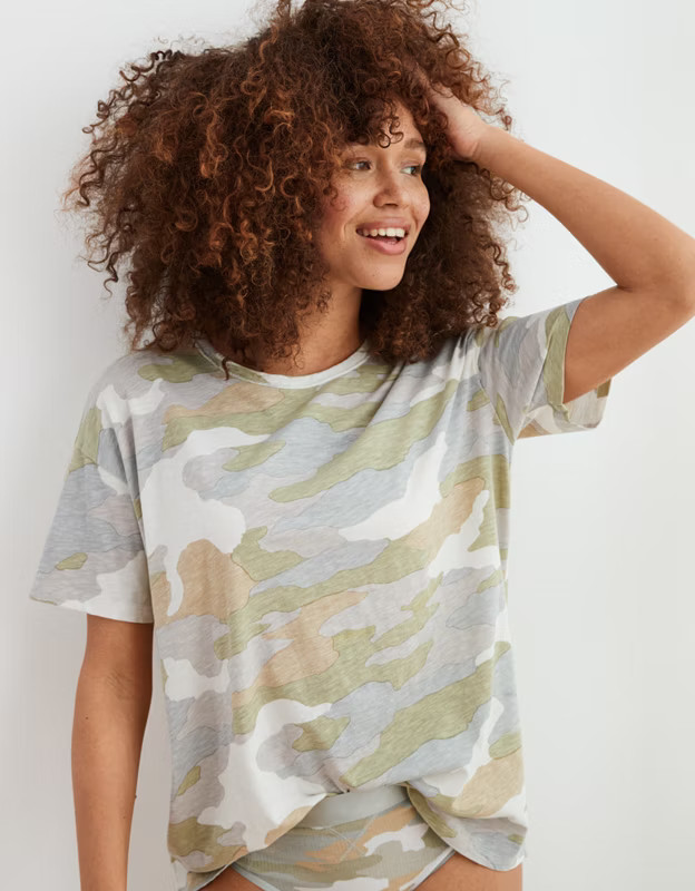 Aerie Boyfriend Distressed Oversized T-Shirt | American Eagle Outfitters (US & CA)