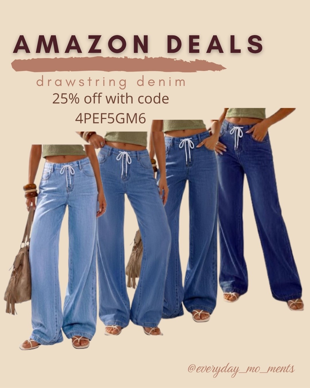 $22 ends 9/3

Amazon fashion
Amazon deals 
drawstring denim 
Wide leg jeans n

#LTKSaleAlert