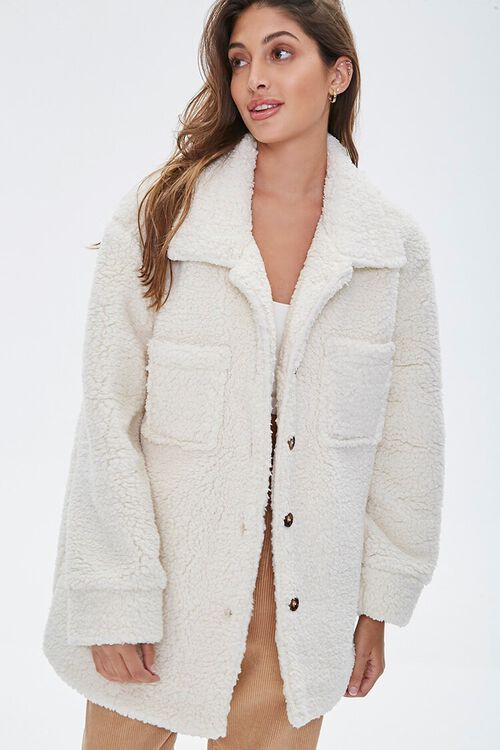 Faux Shearling Drop-Sleeve Jacket | Forever 21 (US)