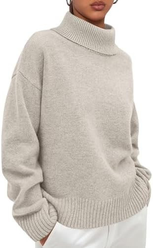 PRETTYGARDEN Womens Turtleneck Long Sleeve Sweater 2026 Fall Trendy Loose Fit Casual Tops Chunky ... | Amazon (US)