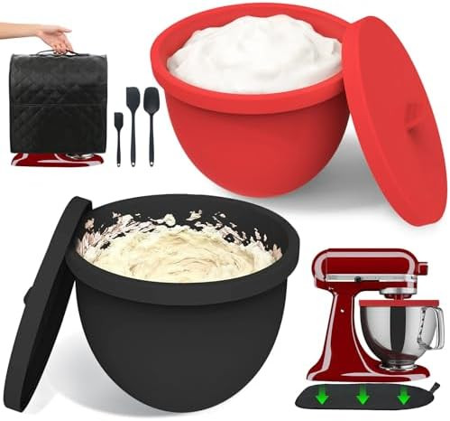 Silicone Bowl Liners for KitchenAid 5 Quart Tilt-Head Mixer,Set of 2 with Lids,Accessories includ... | Amazon (US)