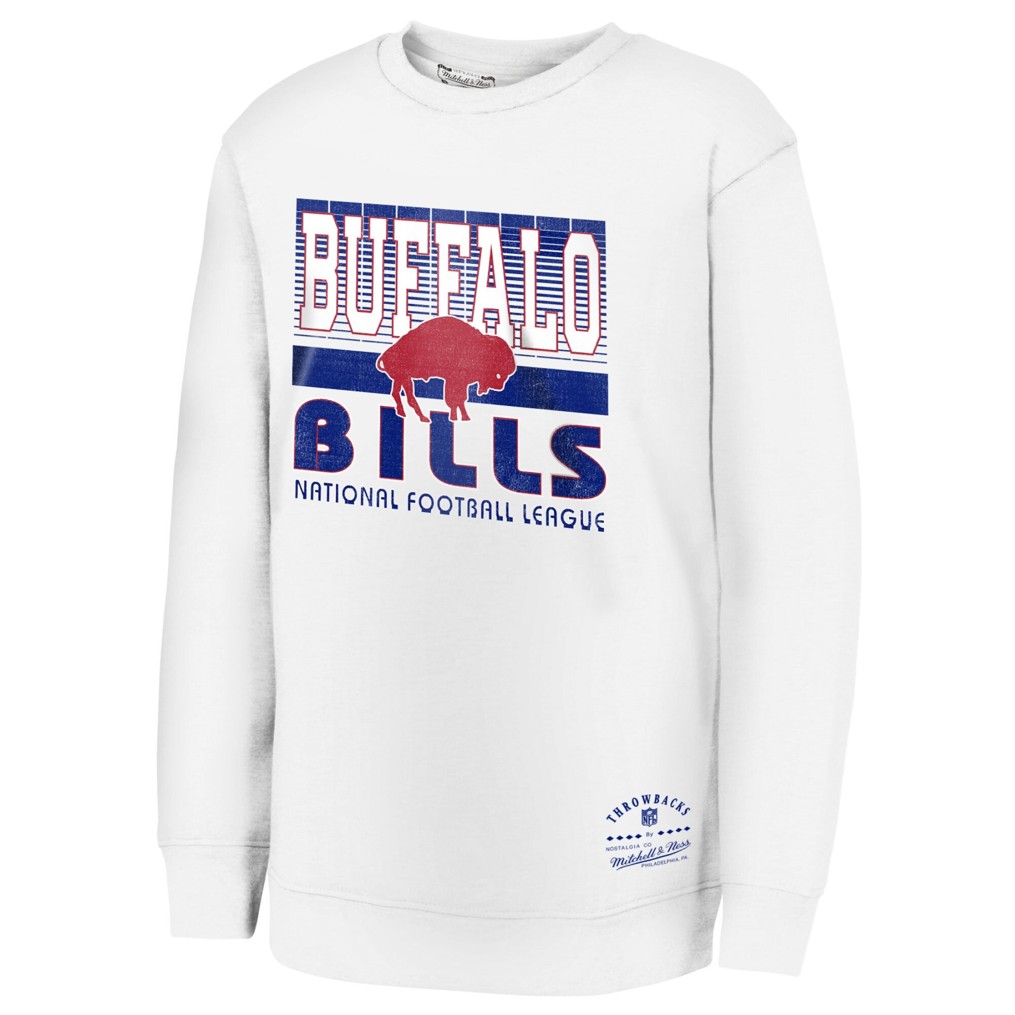Youth Buffalo Bills White Retro Big Game Fleece Pullover Sweatshirt | NFL Shop