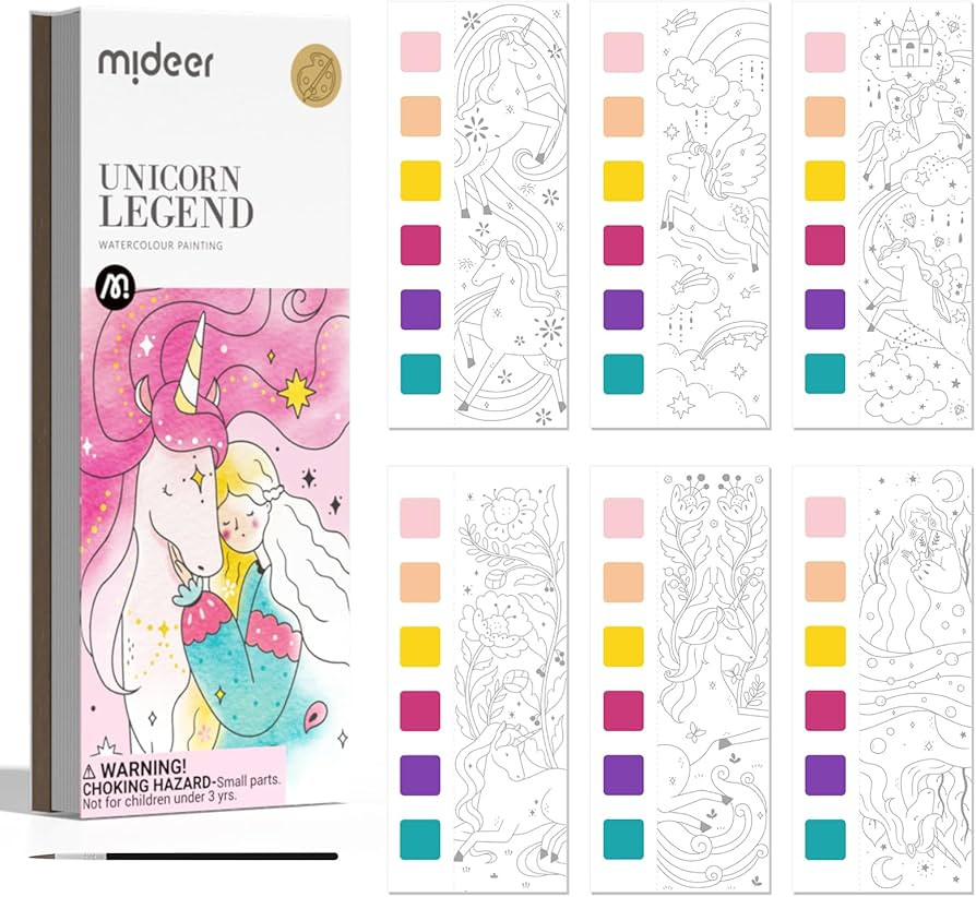 MiDeer Pocket Watercolor Painting Book for Kids Ages 4-8+, Mess Free Paint with Water Coloring Bo... | Amazon (US)