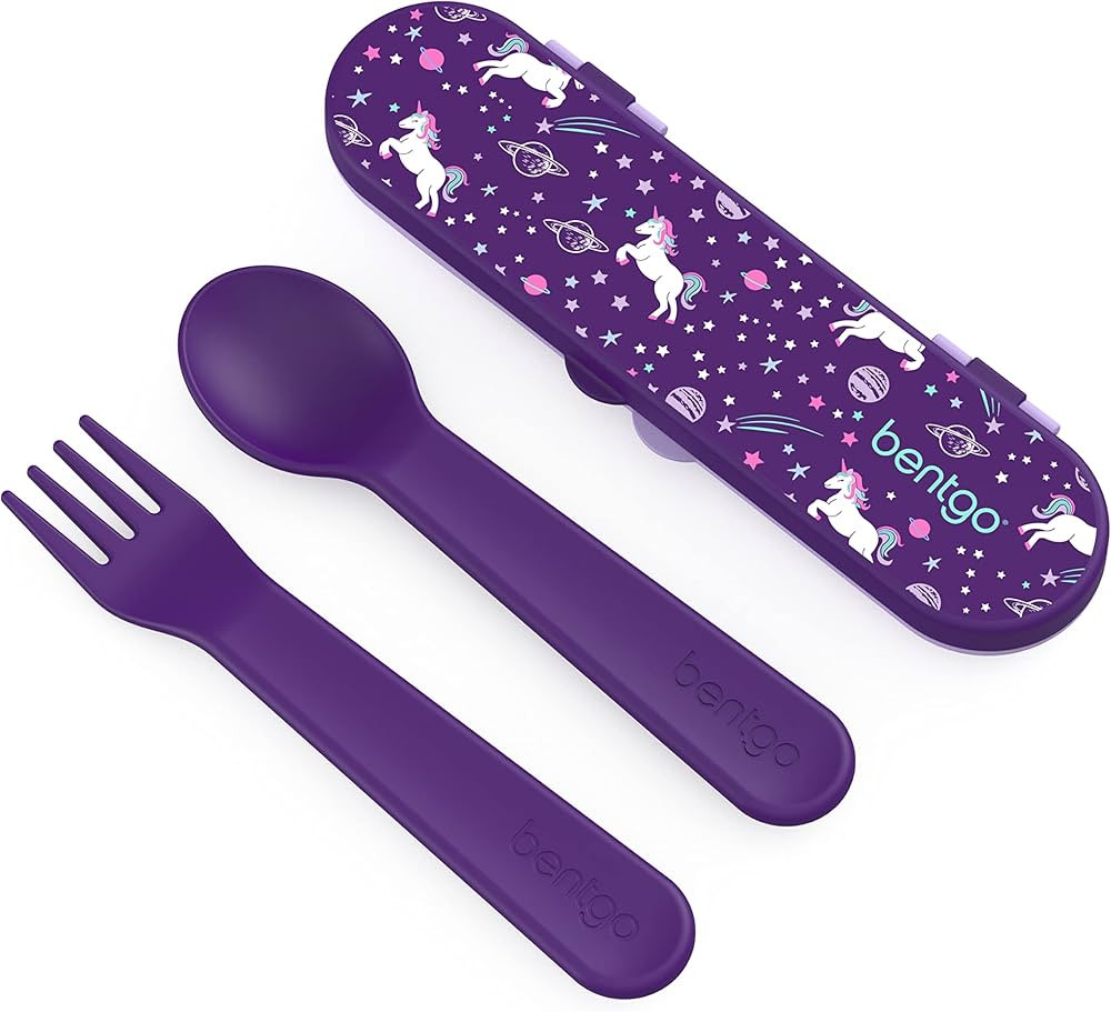 Bentgo® Kids Utensil Set - Reusable Plastic Fork, Spoon & Storage Case - BPA-Free Materials, Eas... | Amazon (US)