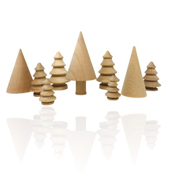 Set of Wooden Trees Miniature Tree Christmas Tree Pine | Etsy | Etsy (US)