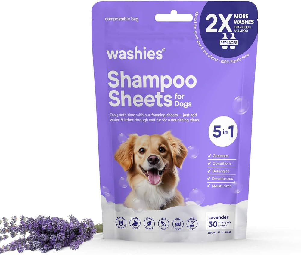 Dog Shampoo Sheets, 2X Washes Than Liquid Dog Bathing Supplies, Water Activated Puppy Shampoo & D... | Amazon (US)