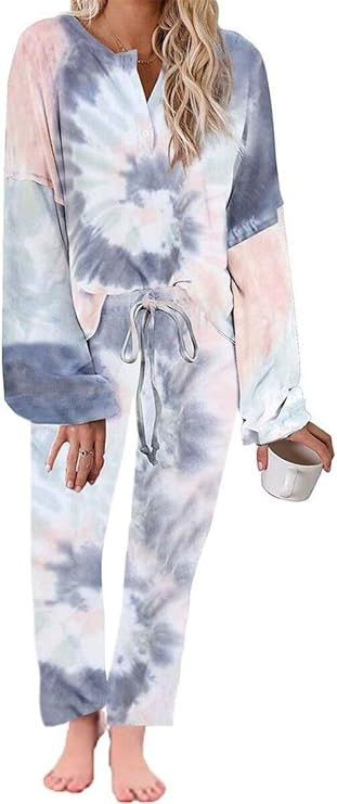 Joe Wenko Women's Tie Dye Lounge Pajamas Set | Amazon (US)