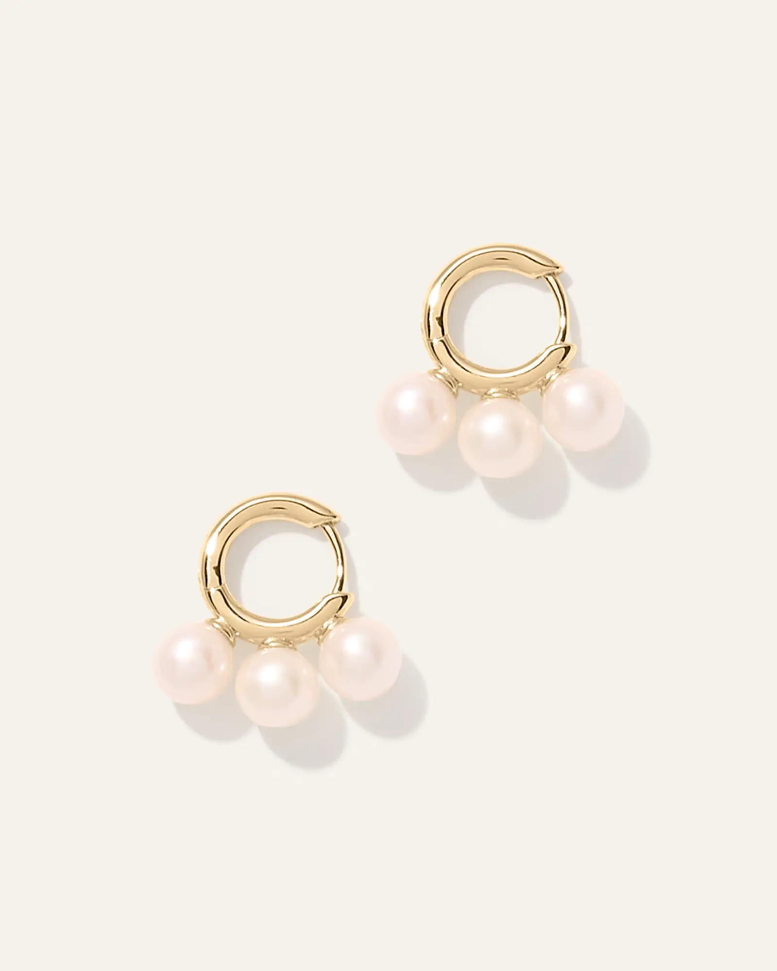 Triple Freshwater Pearl Hoops | Quince