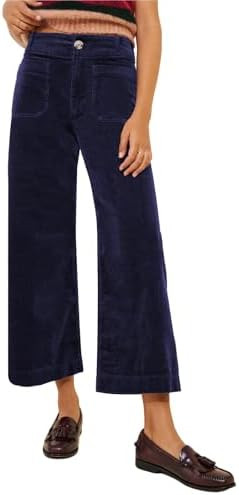 miduo Womens Casual Button Zipper High Waisted Straight Leg Wide Leg Corduroy Pants with Pockets ... | Amazon (US)