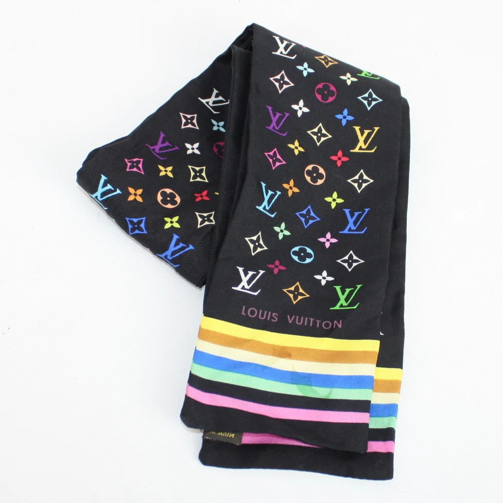 Multicolor Monogram Silk Bandeau | Keeks Designer Handbags