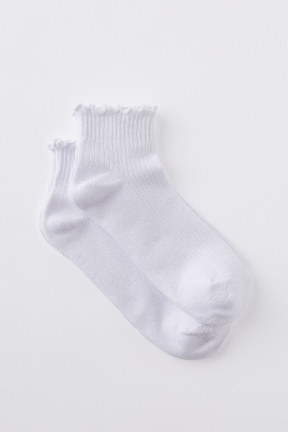 The Perfect Pair Frill Rib Ankle 2Pk | Cotton On (US)