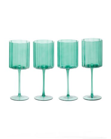 4pk Flower Wine Glasses | TJ Maxx