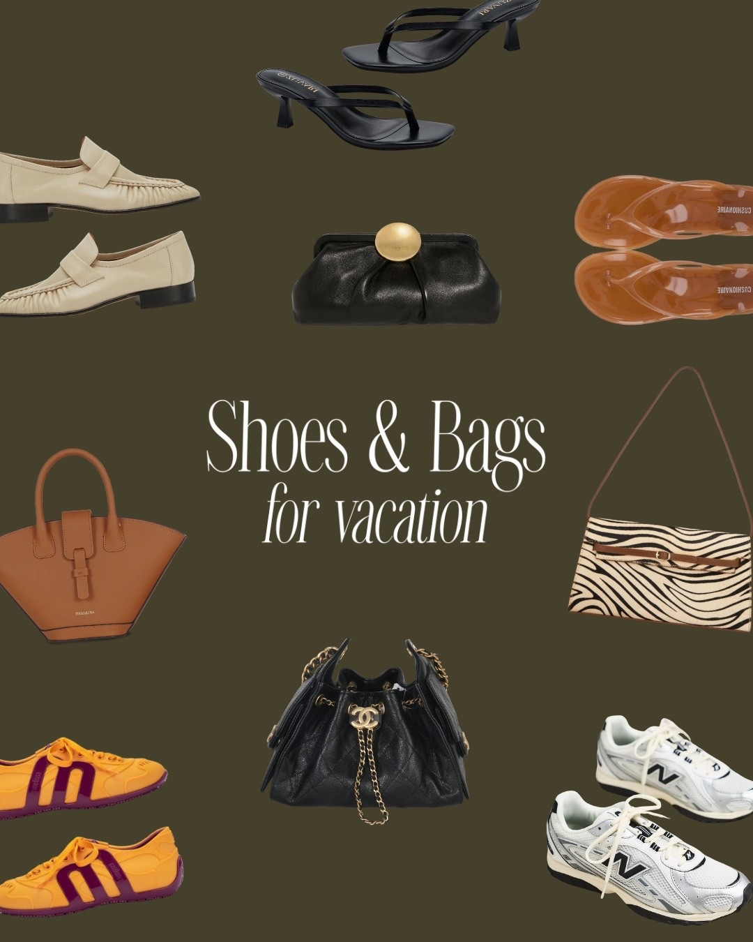 My go to shoes & bags for vacation!! 🍸 
(yellow shoes linked on ShopMy)
 
Summer finds, Amazon finds, kitten heels, flip flops, vacation looks, looks for less, revolve, jelly sandals, beach outfit inspo, summer outfit ideas