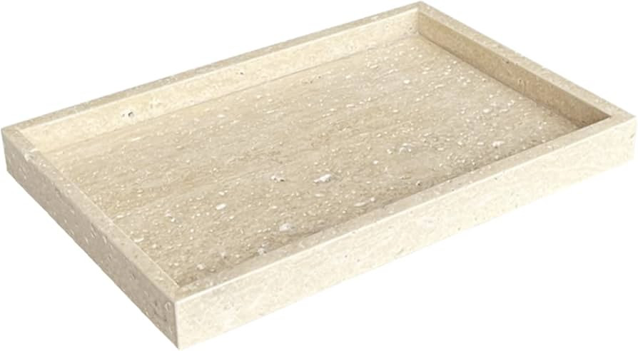 Natural Marble Vanity Tray, Cosmetics Towels Tray, Decorative Tray, Catchall Tray for Dresser Bat... | Amazon (US)