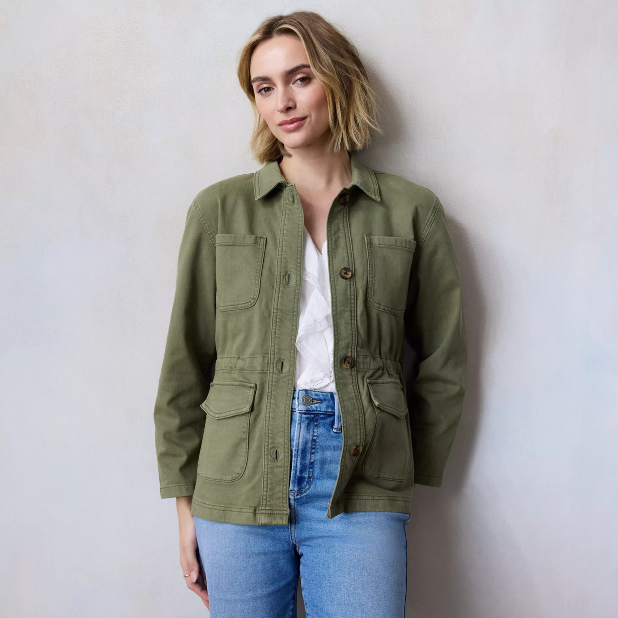 Women's LC Lauren Conrad Cinched Waist Cargo Jacket | Kohl's
