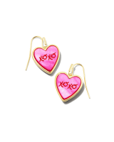 XOXO Gold Drop Earrings in Hot Pink Mother-of-Pearl | Kendra Scott