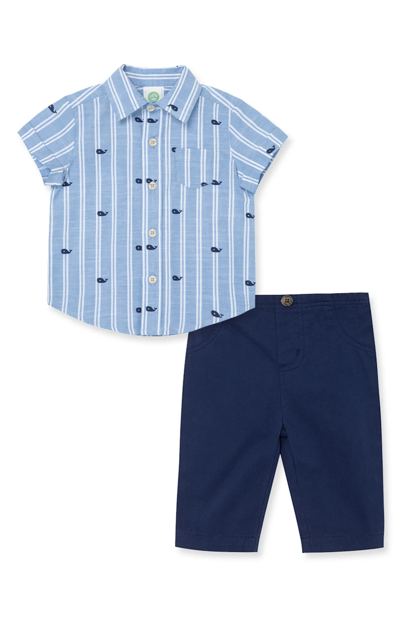 Little Me Whale Stripe 2-Piece Set | Nordstromrack | Nordstrom Rack