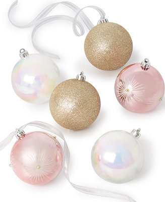 Holiday Lane Sugar Plum Plastic Ball Ornaments, Set of 6, Exclusively at Macy’s - Macy's | Macy's