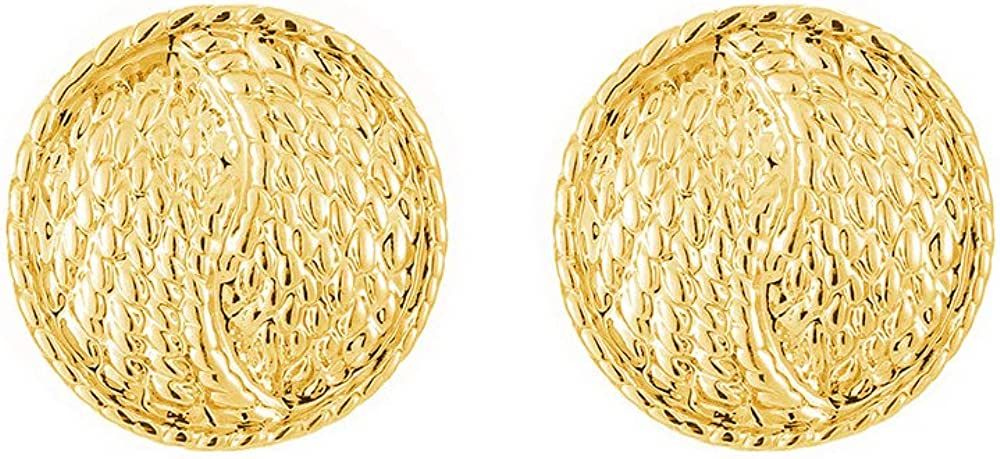 GREICHFAN Matte Gold Sliver Clip on Earrings for Women, Unique Design Geometry Square Knot Hammer... | Amazon (US)