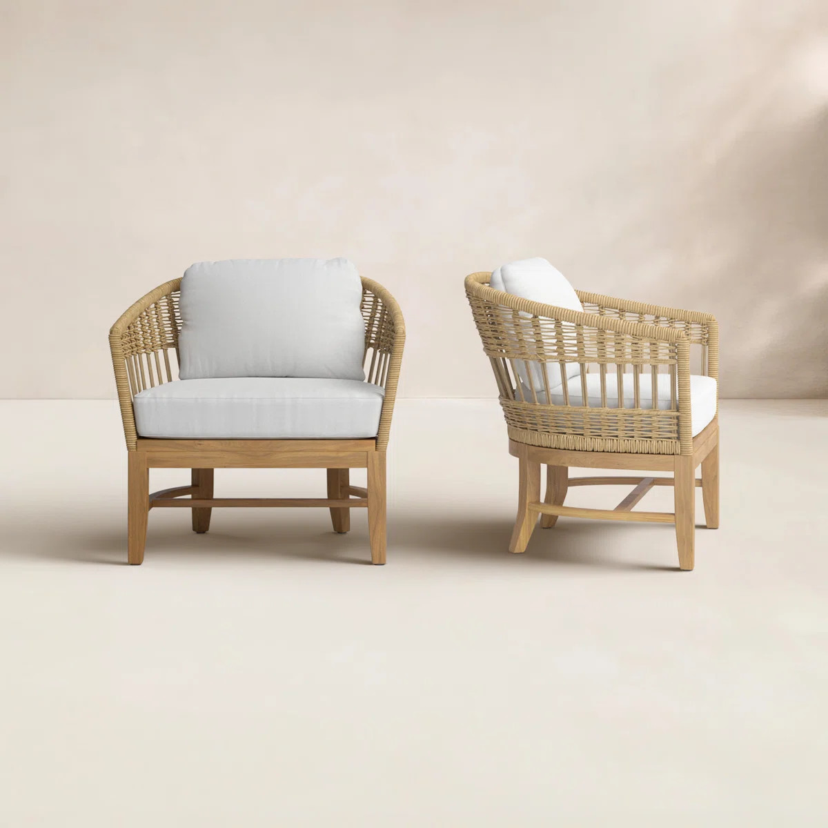 Dunkirk Premium All-Weather Wicker Outdoor Lounge Chair , Sunbrella® Cushions Included (Set of 2... | Wayfair North America