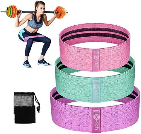 Te-Rich Fabric Resistance Loop Exercise Bands, Cloth Booty Training Bands, Non-Slip/Thick Wide Fi... | Amazon (US)