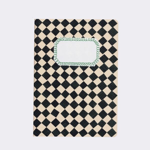 Hadley Paper Goods A5 Black + White Checkered Notebook - Trouva | Trouva (Global)