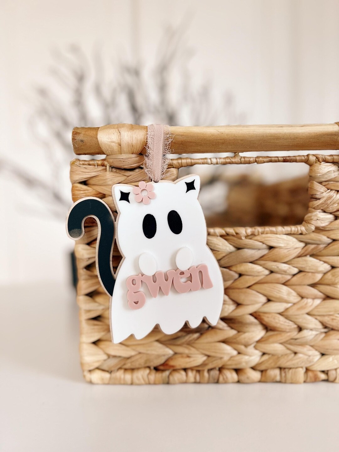 Cat Tag Kitty Tag Cat Halloween Tag Halloween Basket Tag Boo Basket Tag Personalized Halloween Ta... | Etsy (US)