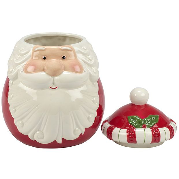 Cheerful Santa Ceramic Cookie Jar | Antique Farm House