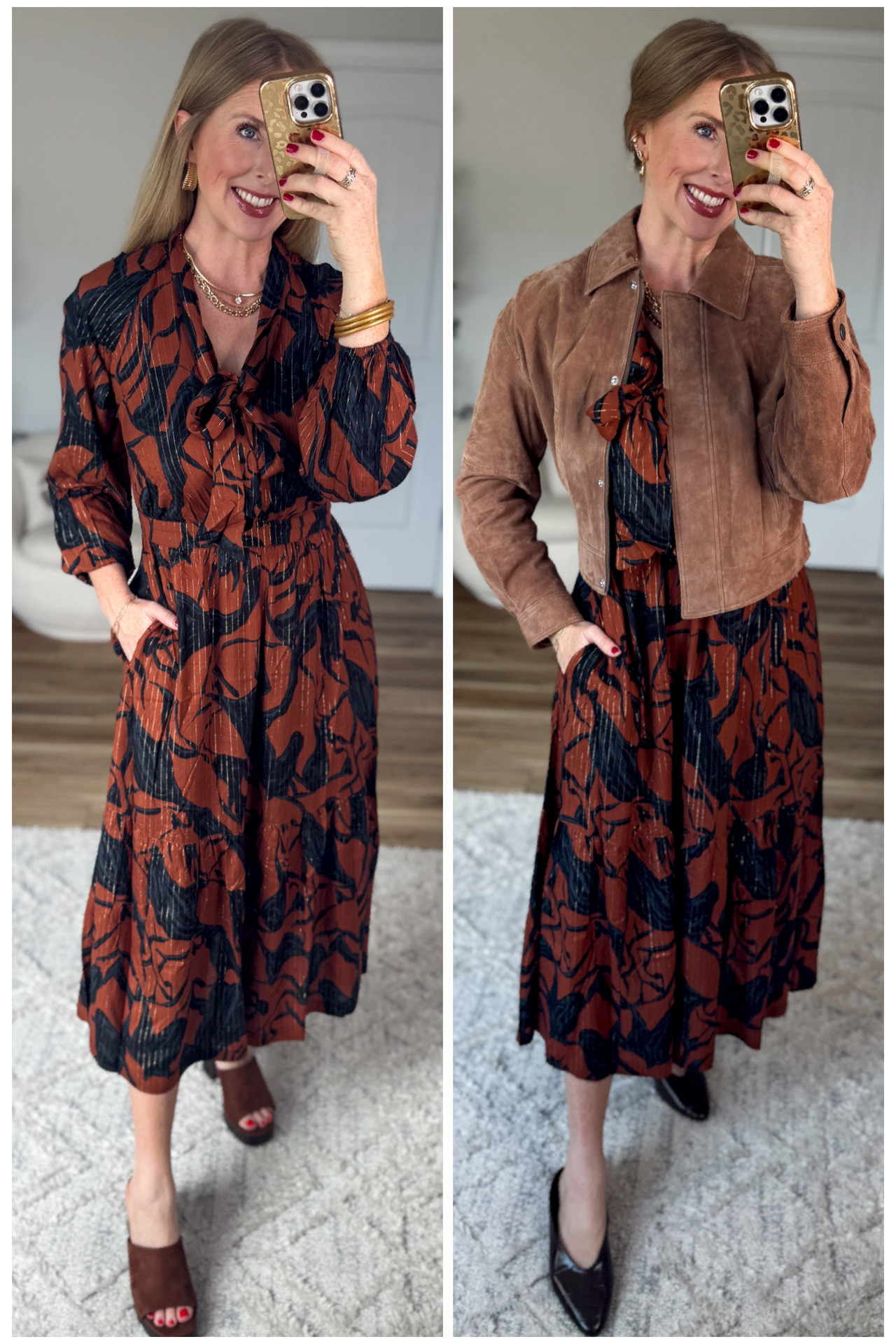 2 ways to style this midi dress from Walmart!