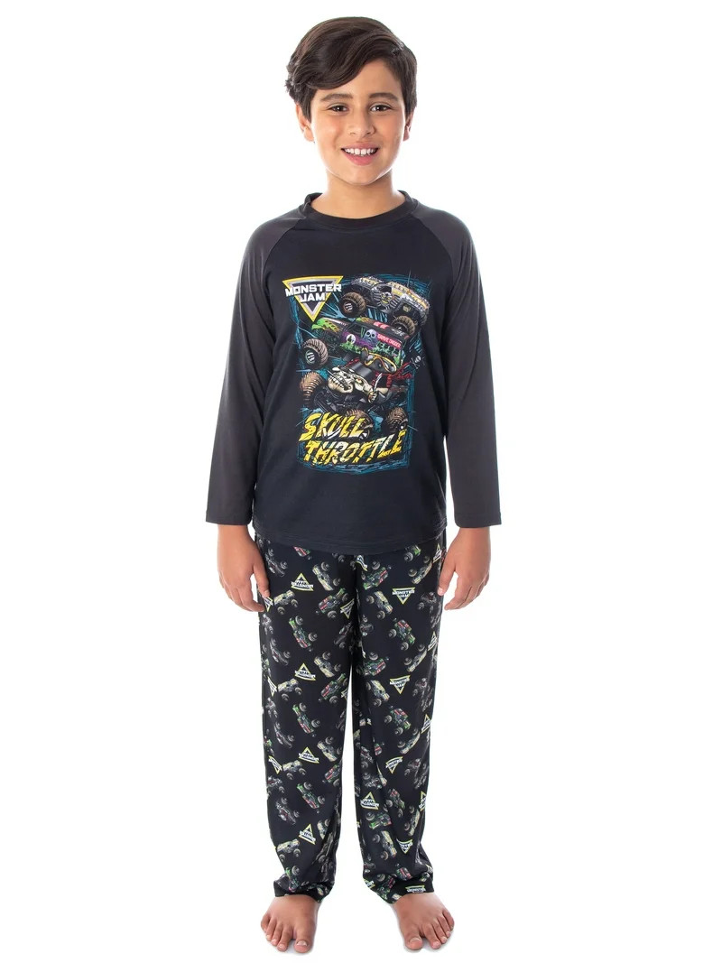 Monster Truck Boys' Skull Throttle Monster Jam Pajama Set | Walmart (US)
