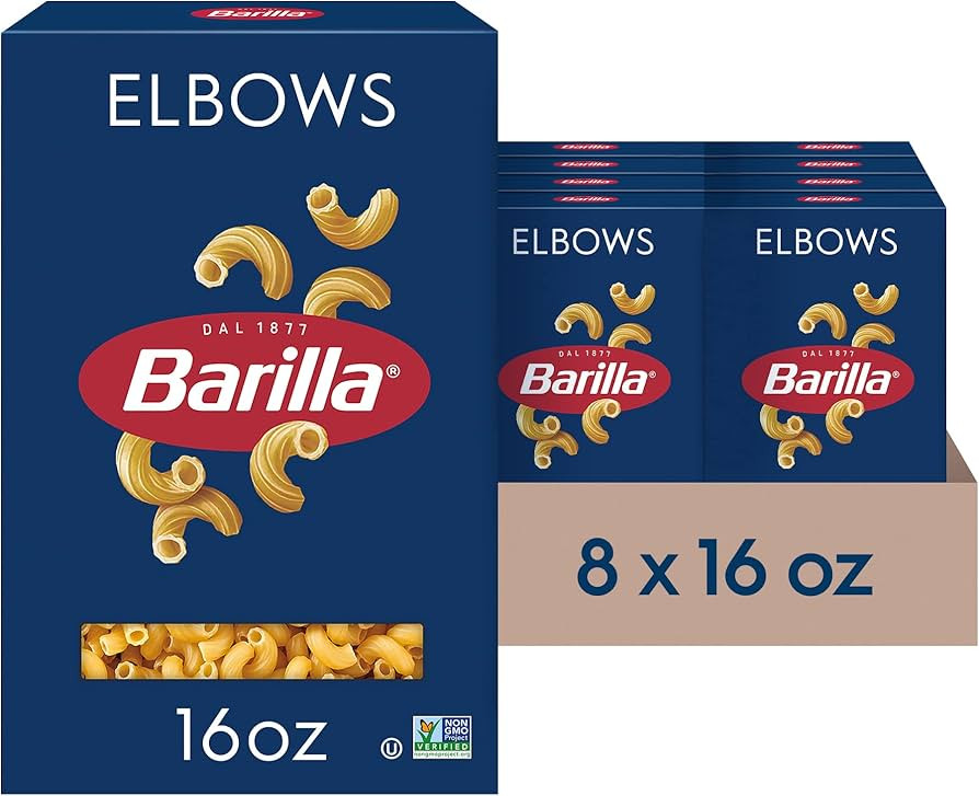 Barilla Elbows Pasta, 16 oz. Box (Pack of 8) - Non-GMO Pasta Made with Durum Wheat Semolina - Kos... | Amazon (US)
