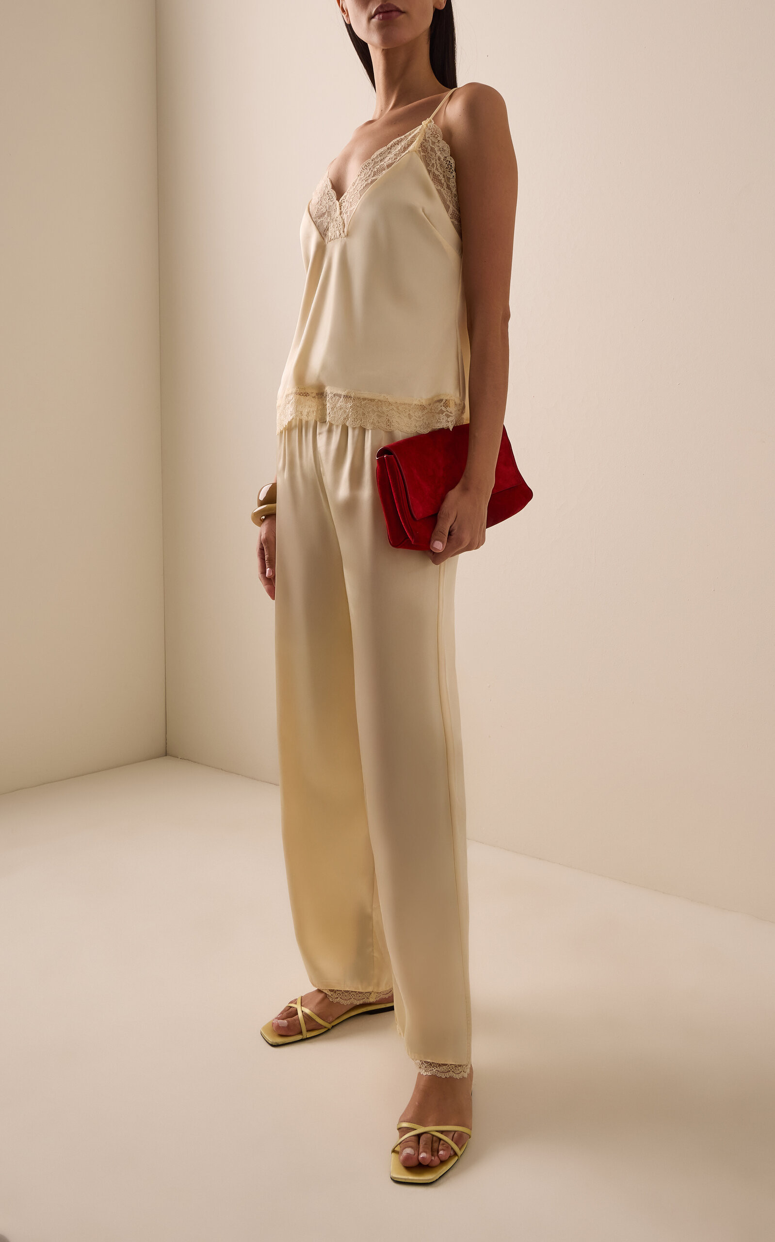 Pietra Lace-Trimmed Satin Pants | Moda Operandi (Global)