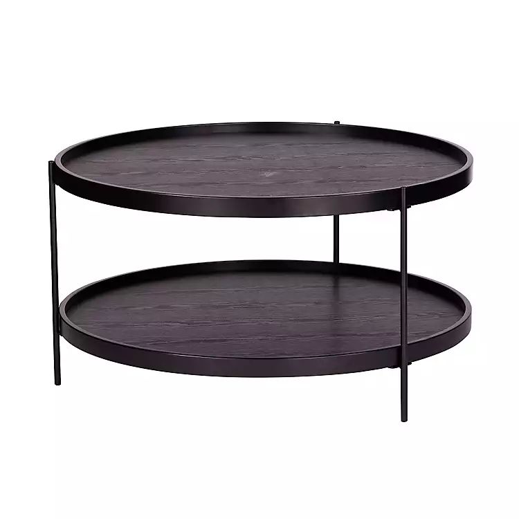 New! Round Black Wood Farmhouse Coffee Table | Kirkland's Home