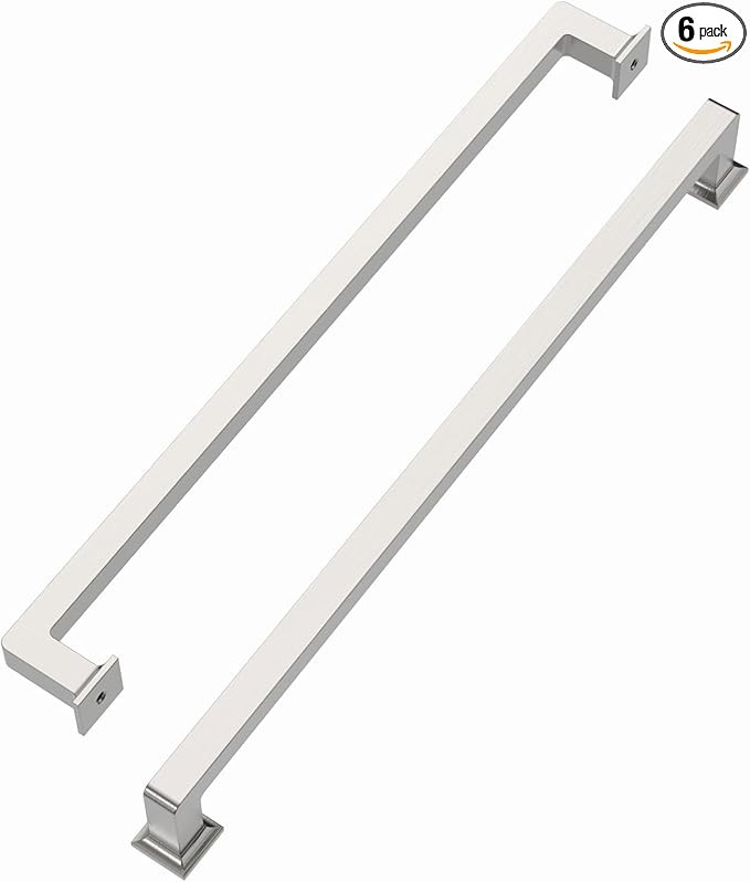 6 Pack 12.6inch(320MM) Brushed Satin Nickel Cabinet Pulls,Brushed Nickel Cabinet Pulls for Kitche... | Amazon (US)