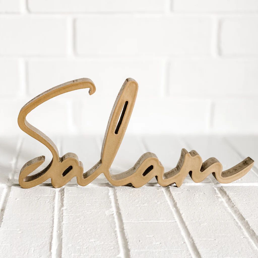 "Salam" Wooden Word Art | WithASpin
