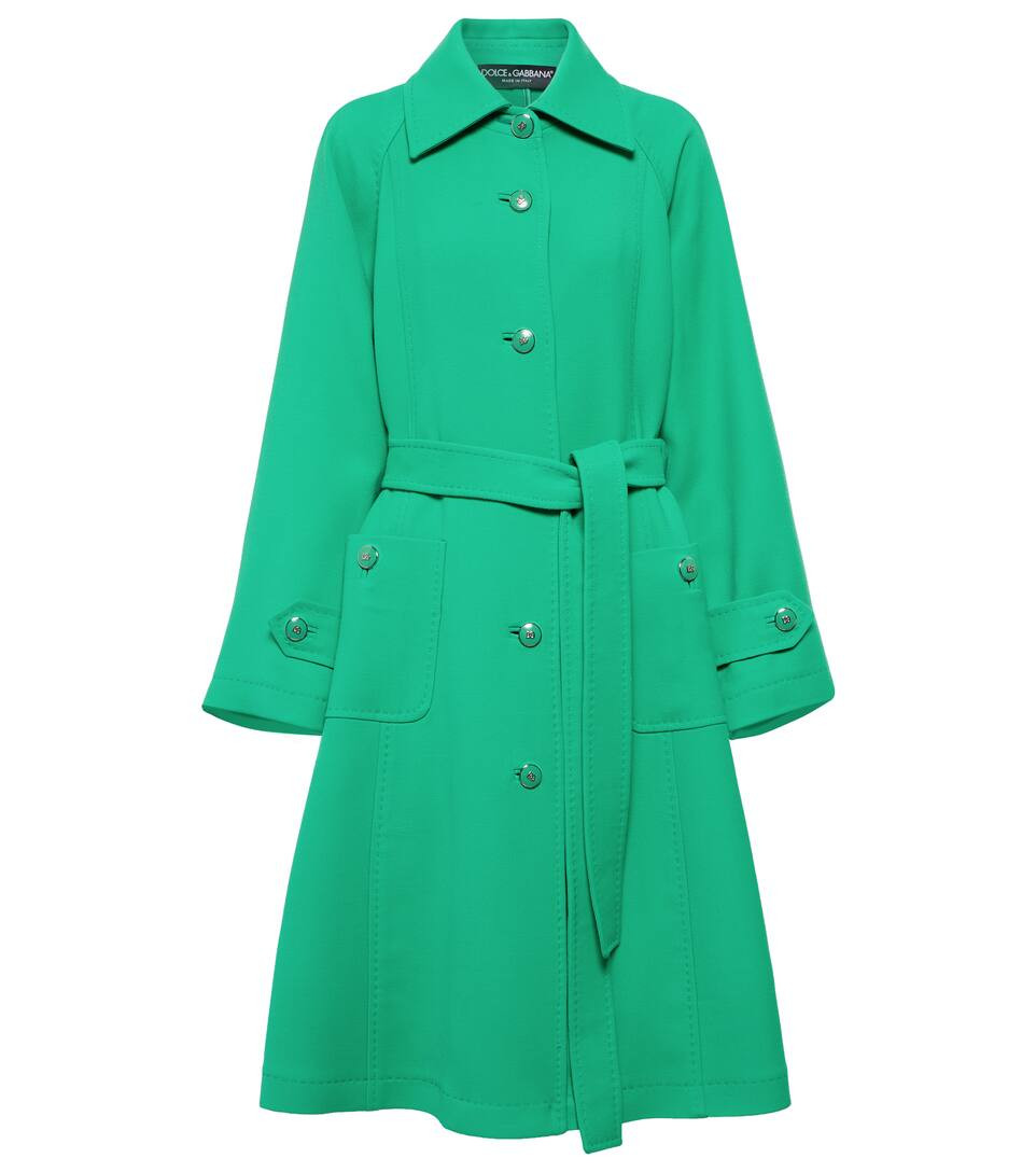Topstitched belted wool coat | Mytheresa (UK)