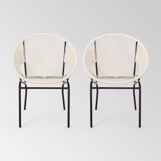 Nusa 2pk Faux Rattan Patio Club Chairs - Christopher Knight Home | Target