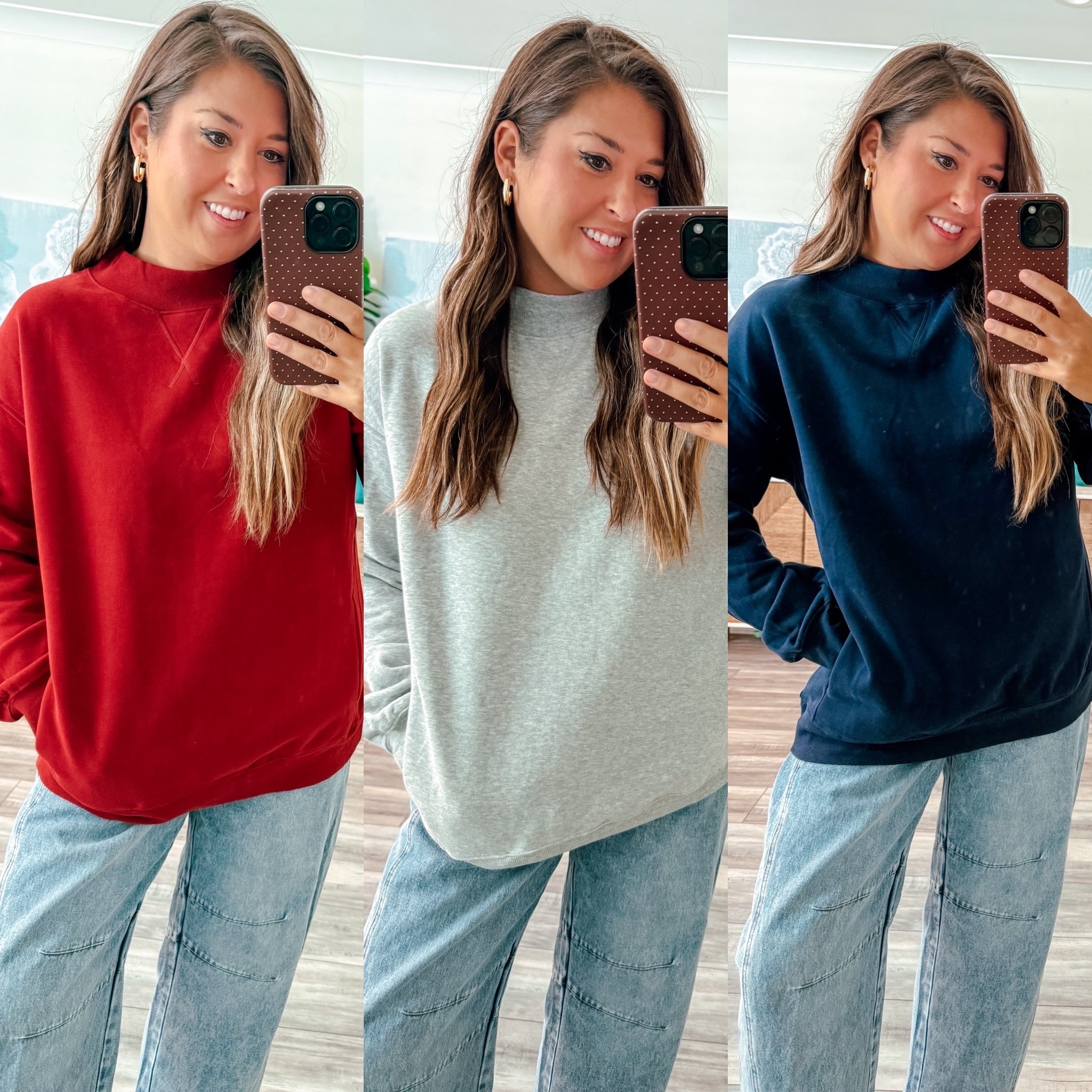 Fall basics, sweatshirts

Wearing medium