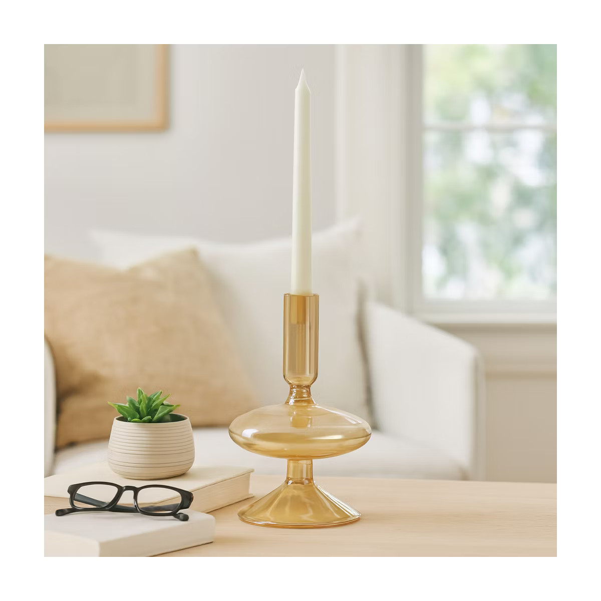 Glass Taper Candle Holder - Modern Decorative Candlestick for Home, Office, Bedroom & Living Room... | Target