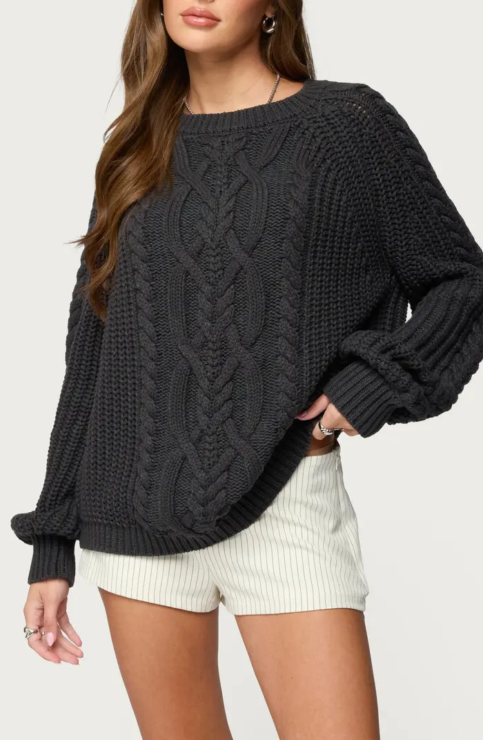 EDIKTED Lira Chunky Cable Stitch Sweater | Nordstrom | Nordstrom