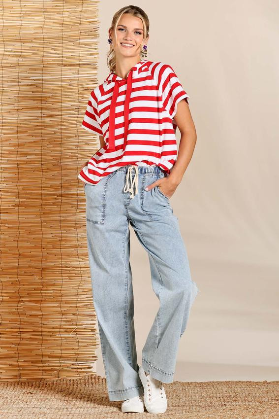 Drawstring Faded Wash Jeans | Cato Fashions
