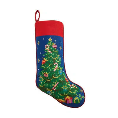 Christmas Tree Embroidered Needlepoint Stocking | Wayfair North America
