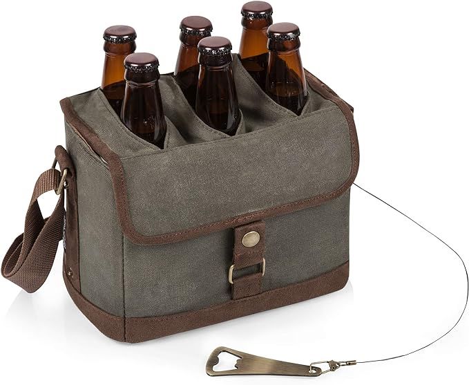 PICNIC TIME Beer Caddy with Beer Bottle Opener, 6-Pack Drink Caddy, Beer Cooler Tote, Beer Gifts ... | Amazon (US)