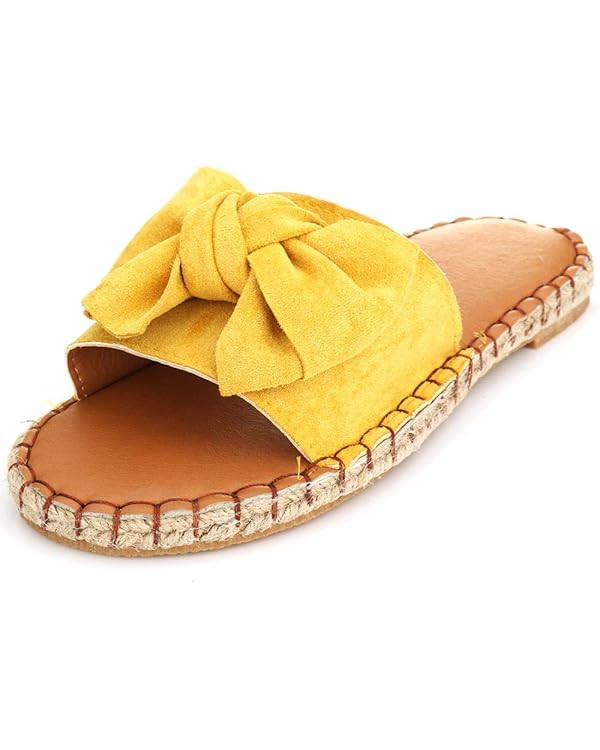 YYW Slides for Women Flat Slide Sandals Slip On Open Toe Sandals Casual Style with Bowknot Orname... | Amazon (US)