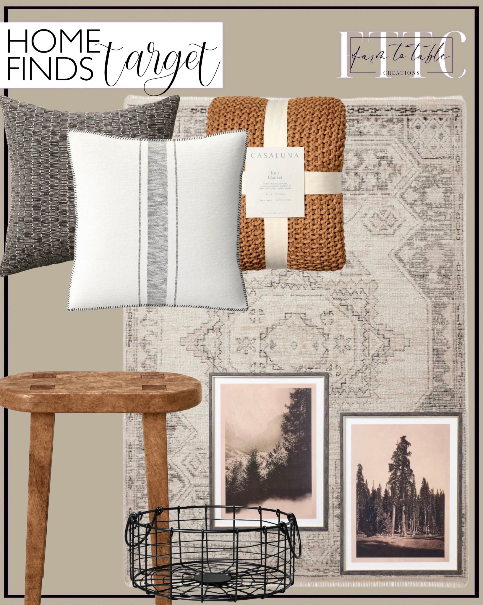 Target Home Finds

Follow @farmtotablecreations on Instagram for daily home decor inspiration and the best affordable finds.

These Target pieces are the definition of cozy, elevated, and timeless. From the soft neutral vintage-style rug to the prettiest textured pillows and that warm knit throw — everything layers together so effortlessly for a calm, designer-inspired space.

#targethome #targetfinds #targetstyle #homedecor #neutralhome #cozyhome #throwblanket #pillows #rugs #homefinds #livingroomdecor


#LTKSaleAlert #LTKHome
