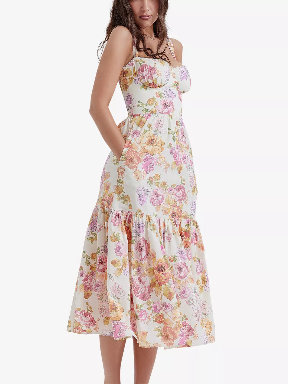 Elia floral-print stretch-cotton midi dress | Selfridges