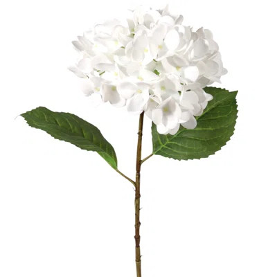 17.75" Artificial Hydrangea Stem With 8" White Bloom – Realistic Faux Flower For Home, Wedding, And Event Décor - 6 Pack | Wayfair North America