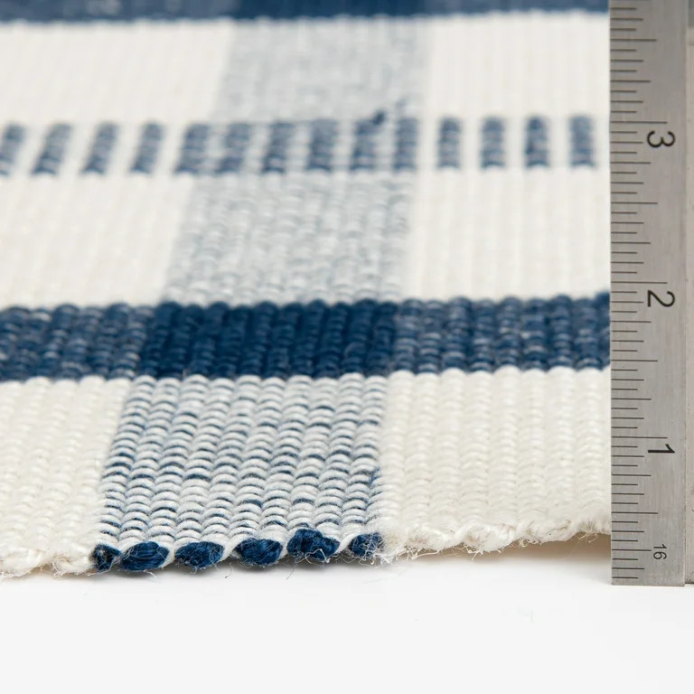 Mainstays Blue Plaid Outdoor Layering Rug, 24"x36" - Walmart.com | Walmart (US)