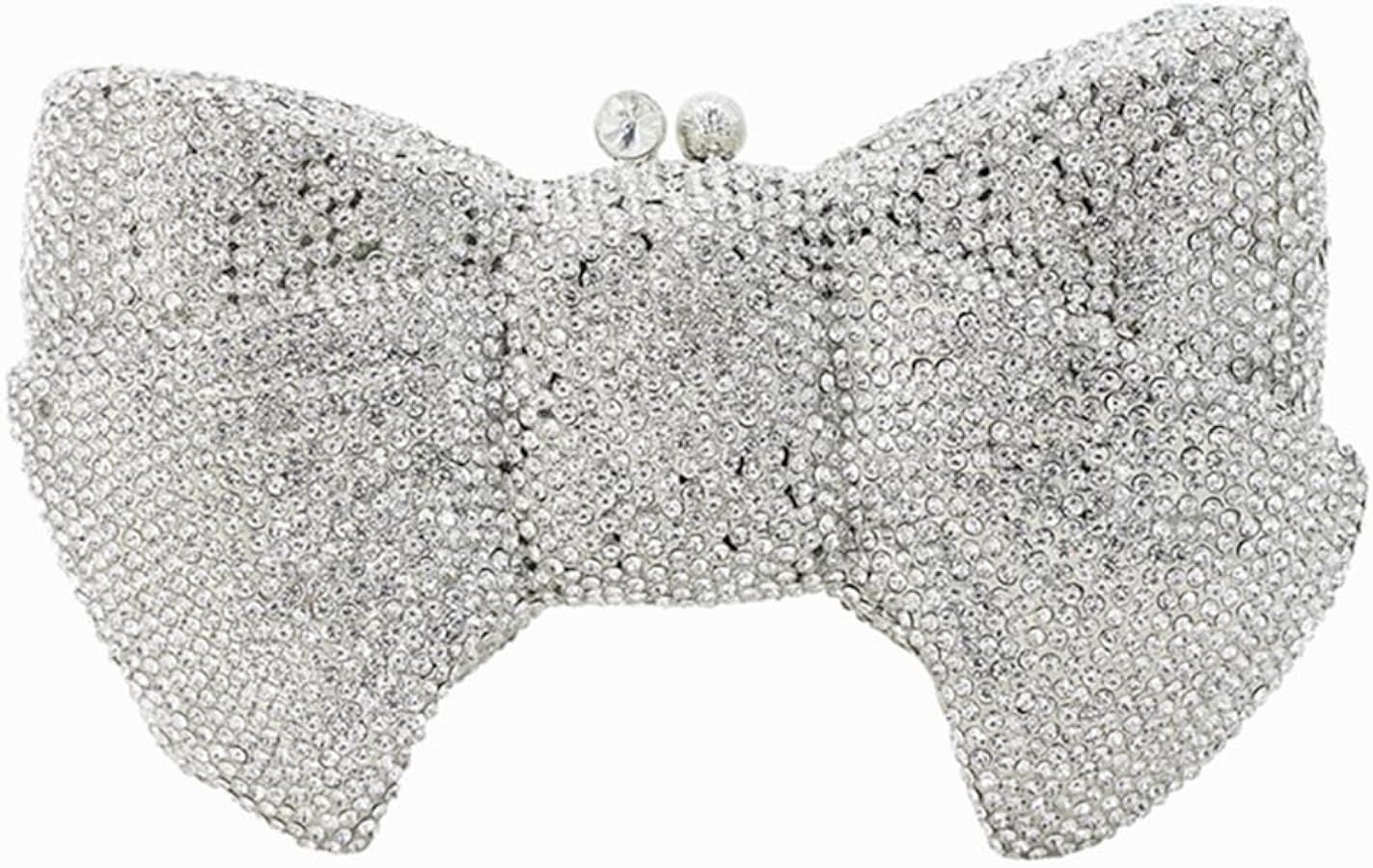 DJBM Sweet Bow Rhinestone Crystal Evening Clutch Diamond Evening Bags Purses and Handbags for Wom... | Amazon (US)